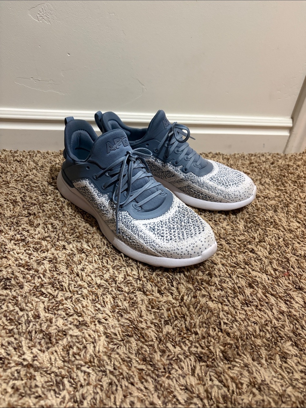 APL Men’s Knit Sneakers in Blue and White